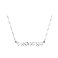 Sterling Silver Hollow Heart Bar Necklace