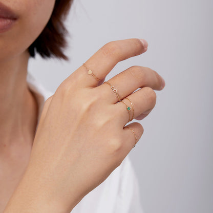 14K Solid Gold Horizontal Heart Connector Charm