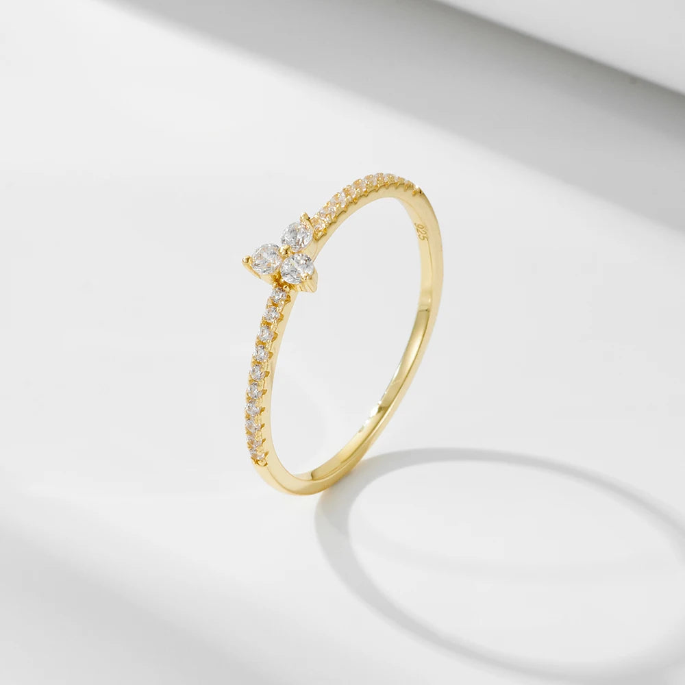 Sterling Silver Three Stone Stacking Ring