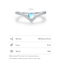 Sterling Silver Heart Moonstone Ring