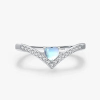 Sterling Silver Heart Moonstone Ring