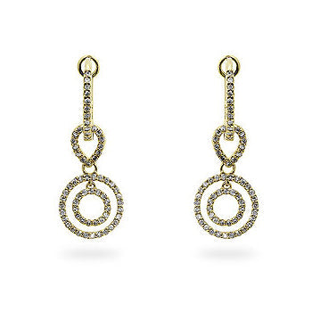 Yellow Gold Diamond Dangle Earrings