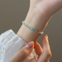 Natural Amazonyte Sterling Silver Bracelet
