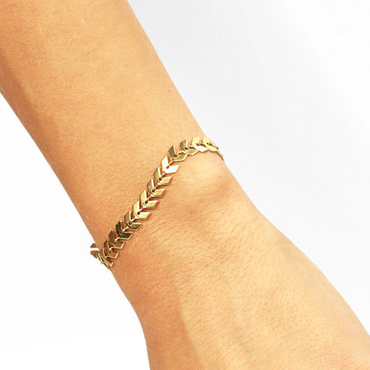 18K Gold PVD Chevron Bracelet or Anklet