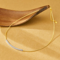 Sterling Silver Radiant Smile Bar Necklace