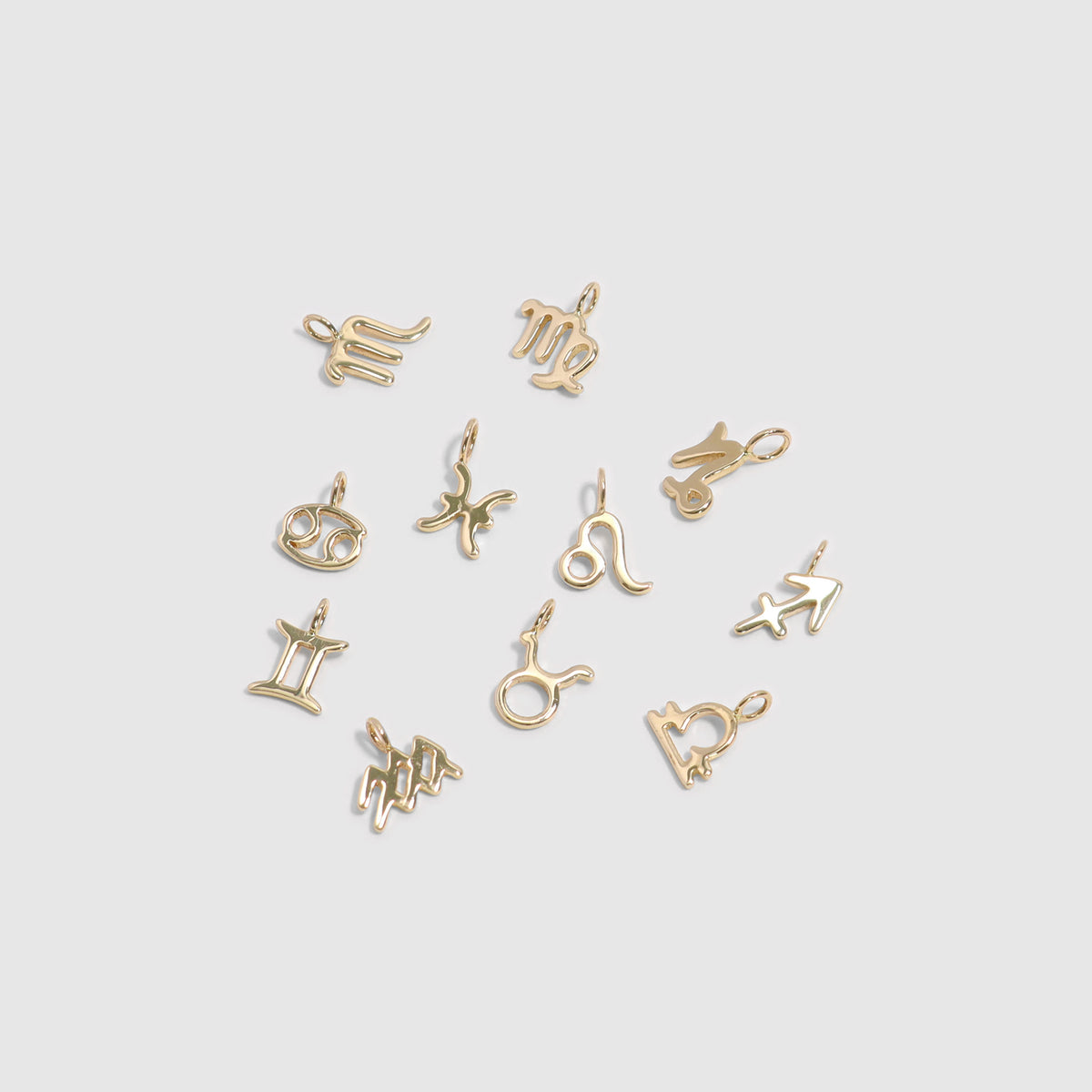 14K Solid Gold Zodiac Charms
