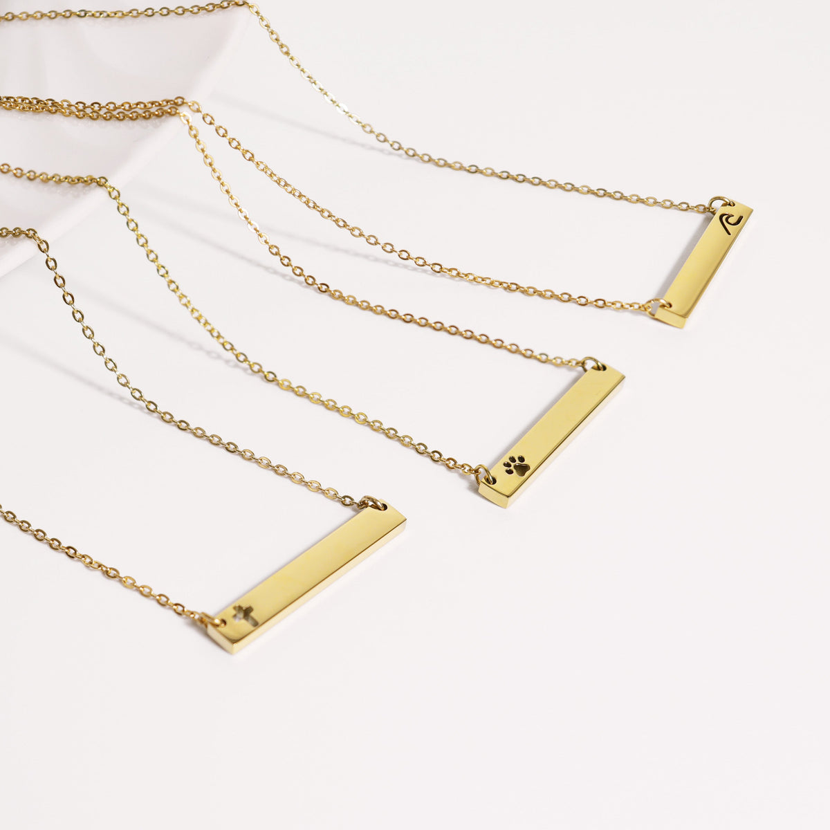 18K Gold PVD Cutout Cross Bar Necklace