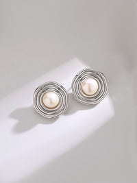 Sterling Silver Natural Freshwater Pearl Earrings