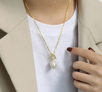 Sterling Silver Baroque Pearl Necklace