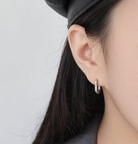 U-Shaped Small Hoop Earrings in Sterling Silver