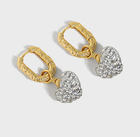 Cubic Zirconia Heart Drop Earrings