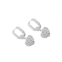 Cubic Zirconia Heart Drop Earrings