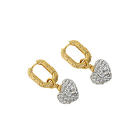Cubic Zirconia Heart Drop Earrings