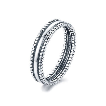 Sterling Silver Oxidized Finished Stackable Ring