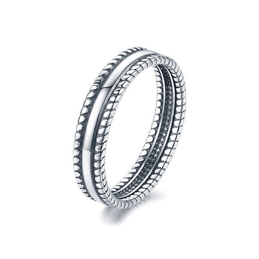 Sterling Silver Oxidized Finished Stackable Ring