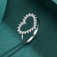 Cubic Zirconia Heart Ring in Sterling Silver