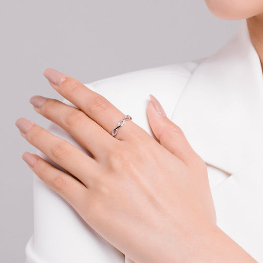 Sterling Silver Staggered Line Ring