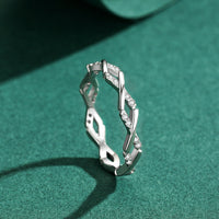 Sterling Silver Staggered Line Ring