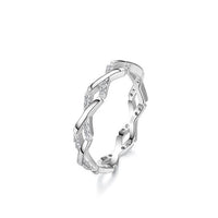 Sterling Silver Staggered Line Ring