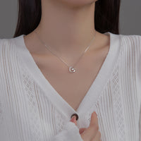 Sterling Silver Simple Line Heart Necklace