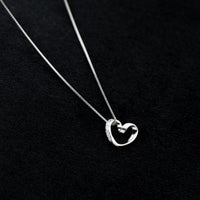 Sterling Silver Simple Line Heart Necklace