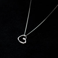Sterling Silver Simple Line Heart Necklace