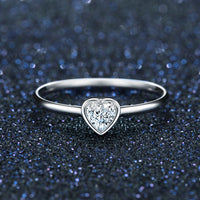 Sterling Silver Clear Heart Ring