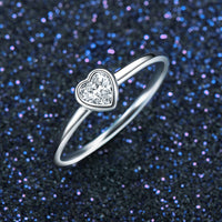 Sterling Silver Clear Heart Ring
