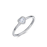 Sterling Silver Clear Heart Ring