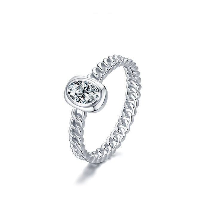 Sterling Silver Hollow Lock Band Ring