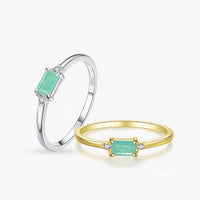 Sterling Silver Green Lab Created Tourmaline Ring