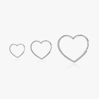 Hearts Shaped Sterling Silver Hoop Earrings