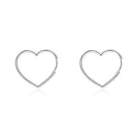Hearts Shaped Sterling Silver Hoop Earrings