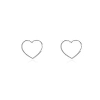 Hearts Shaped Sterling Silver Hoop Earrings