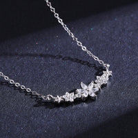 Sterling Silver Daisy Flower Necklace with Clear