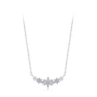 Sterling Silver Daisy Flower Necklace with Clear