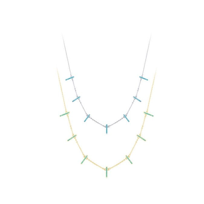Sterling Silver Turquoise Geometric Choker Necklace