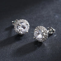 Sterling Silver Cubic Zirconia Stud Earrings