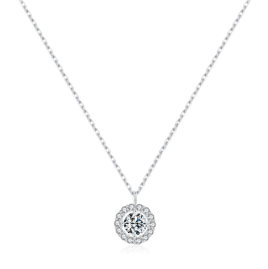 Sterling Silver Classic Round Pendant Necklace
