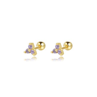 Sterling Silver Color Stud Earrings