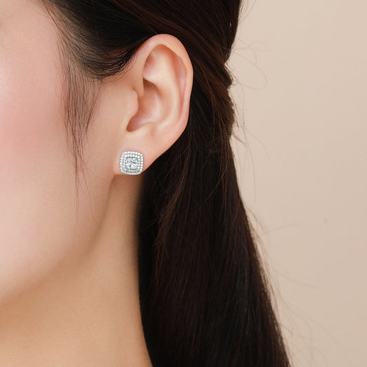 Classic Square Sterling Silver Stud Earrings