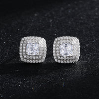 Classic Square Sterling Silver Stud Earrings