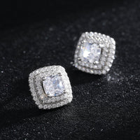 Classic Square Sterling Silver Stud Earrings