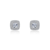 Classic Square Sterling Silver Stud Earrings