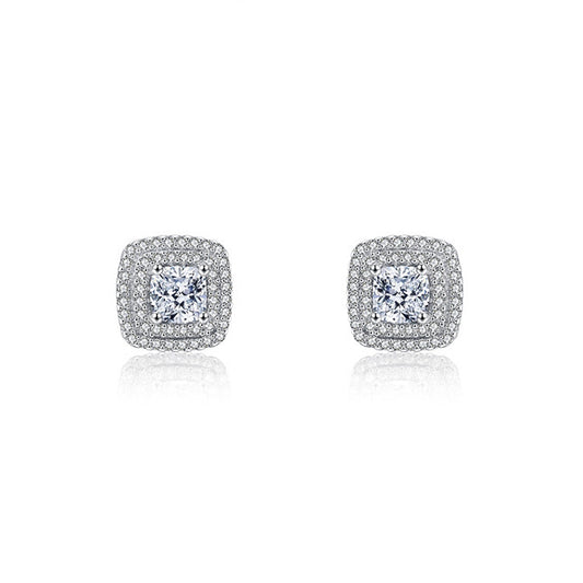 Classic Square Sterling Silver Stud Earrings