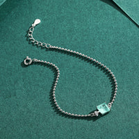 Sterling Silver Tourmaline Beads Chain Bracelet
