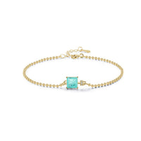 Sterling Silver Tourmaline Beads Chain Bracelet