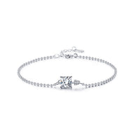 Classic Square Clear Bracelet in Solid 925 Sterling Silver