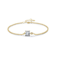 Classic Square Clear Bracelet in Solid 925 Sterling Silver