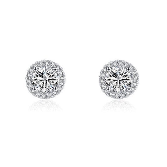 Sterling Silver Cubic Zirconia Stud Earrings